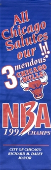 1993 Chicago Bulls "3- Mendous" NBA Champions Street 2.5 x 8 FT Banner
